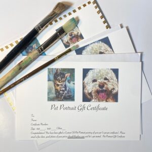 Custom Pet Portrait Gift Certificate 8x10